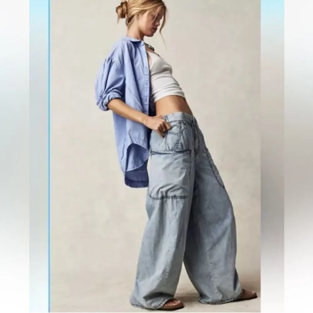 NWT Free People We The Free Shibuya Wide Leg Jeans Size Large